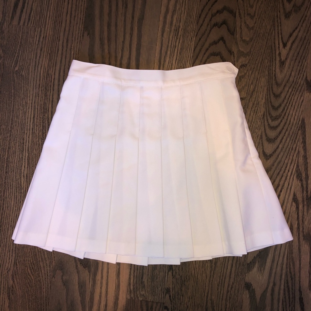 American Apparel white pleated cheerleader skirt